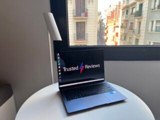 The MateBook X Pro in a hotel room in spain