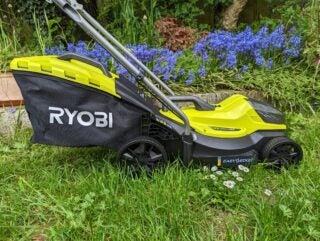 Ryobi One+ Cordless 33cm Lawnmower hero