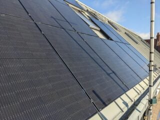 Solar panels installed on a roof